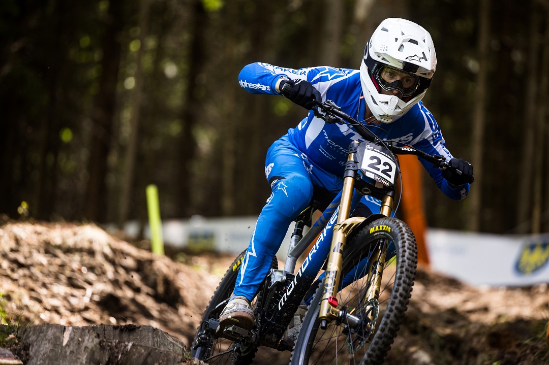 Ronan riding down the Poland track